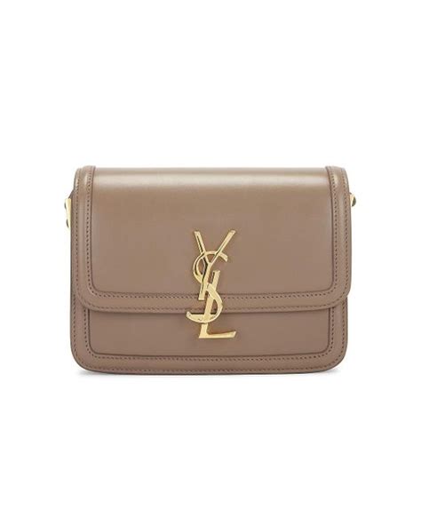 ysl solferino taupe|SAINT LAURENT Solferino small leather shoulder bag .